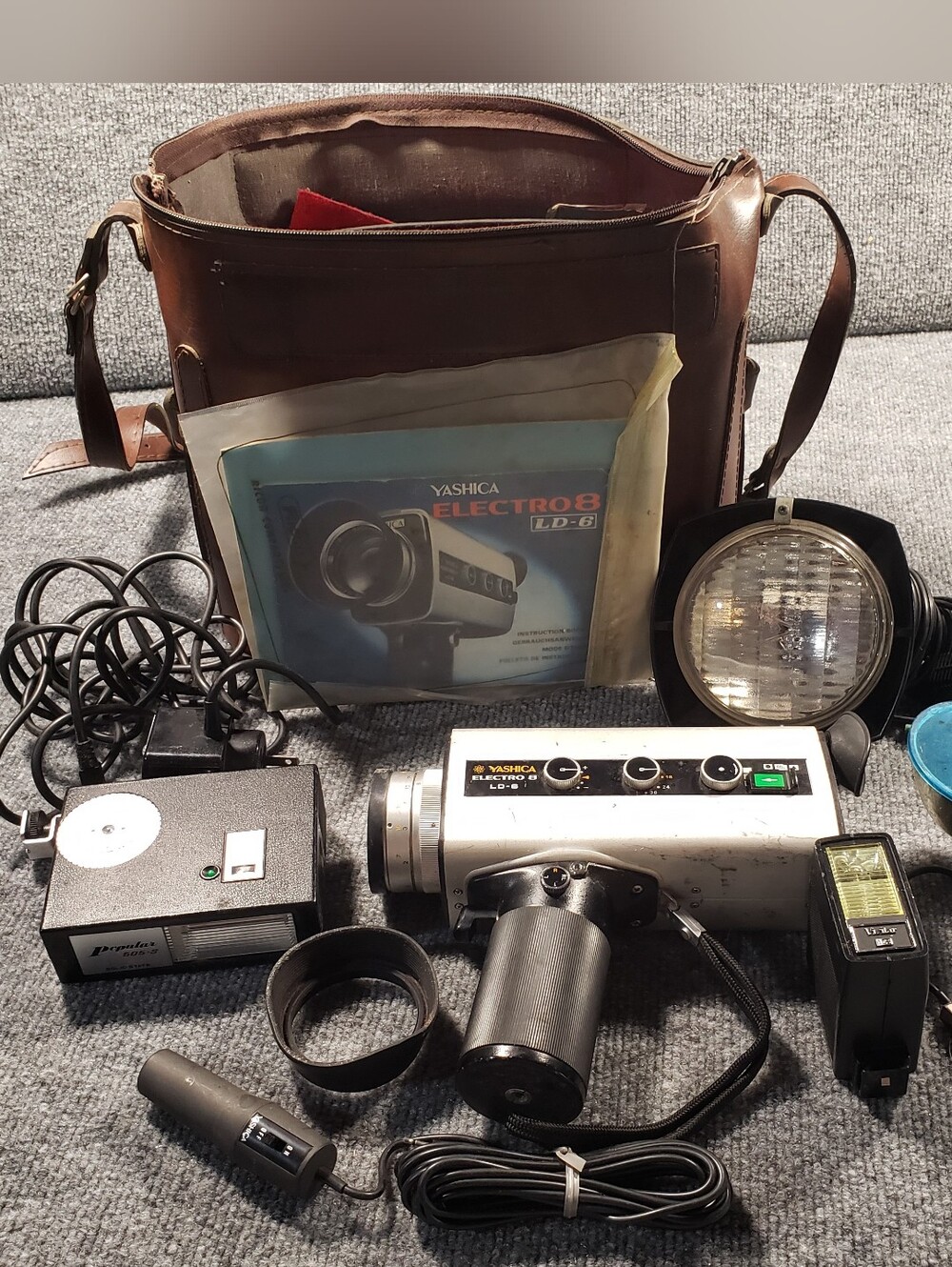 Vintage YASHICA ELECTRO 8 LD-6  Super 8 Film Camera UNTESTED with Manual, Extras